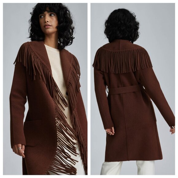 NVLT Mink Eyelash Fringe Sweater Coat - Picture 3 of 4